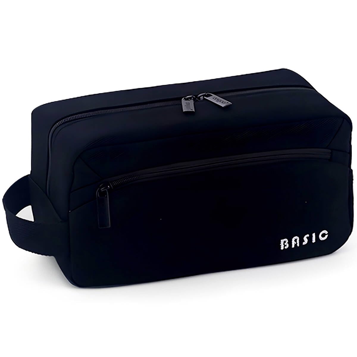 MAMUNU Large Capacity Pencil Case 3 Compartments, Pencil Pouch with Zipper Portable Handle, Aesthetic Pencil Case Stationery Organizer for Office College School Teen Girl Boy Students (Black)