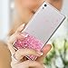 Atump Sony Xperia XA Ultra/Xperia C6 Case with HD Screen Protector, [Love Heart Series] Luxury Girls Liquid Glitter Bling Soft TPU Sparkly Shockproof Protective Cover Shell for Xperia C6 Pink