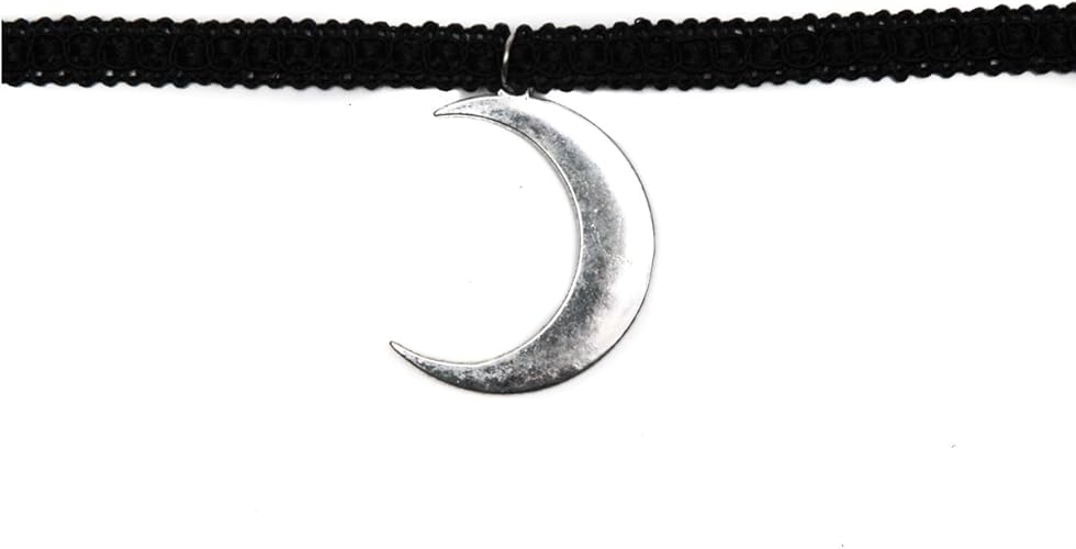 Amazon Com Project Pinup Black Lace Moon Choker Jewelry