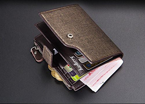 Money coming shop Men wallets zipper wallet men Microfiber leather fashion Top quality male purse wallet women short trifold Wholesale Price !(Gold)