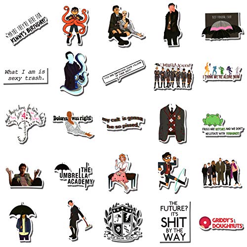 50Pcs The Umbrella Academy Stickers TV Show Comic Decal Vinyl Waterproof Sticker for Hydro Flask Laptop Water Bottle Gift for Kids Adult