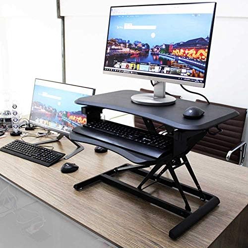 高さ調節可能なオフィスワークステーション シットスタンドデスク 66cmx40cmプラットフォーム Pcコンピューター画面 キーボード ラップトップ用ライザー 15kgの容量 人間工学に基づ Modernzeg Hu