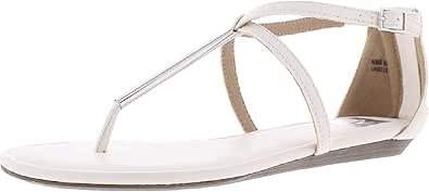 Amazon.com | DV by Dolce Vita Womens Labelle Thong T-Strap Sandals White 5.5 Medium (B,M) | Flip 