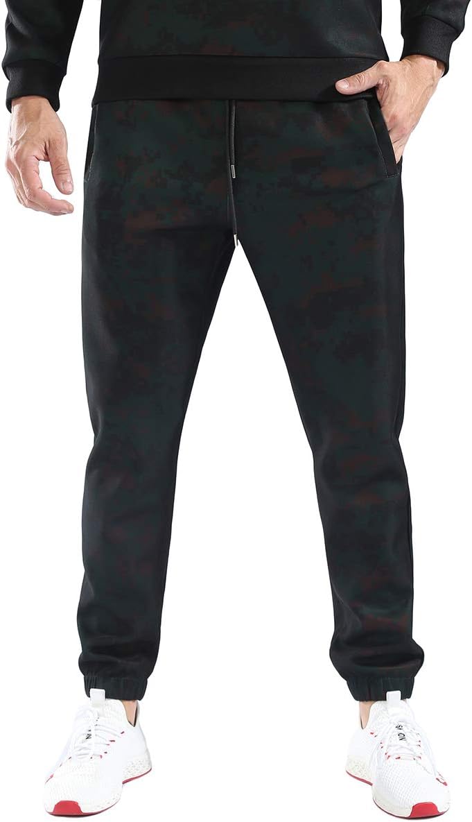 KaiDi Men's Drawstring Classic Camo Joggers Pants Zipper Pockets Sport Sweat Pants