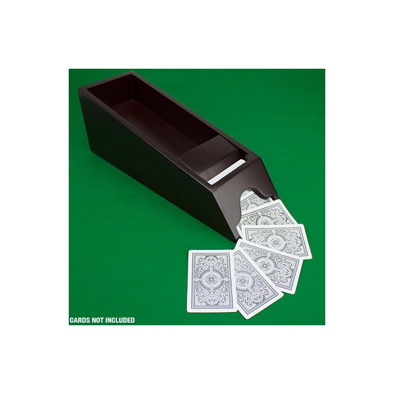 8Deck Wooden Blackjack Shoe Dark Brown Manual Playing Card Shuffler Classic Chocolate Brown