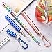 Metal Straws with Case-Stainless Steel Straws, Reusable Straws with Cleaning Brush, Collapsible Drinking Straws, Metal Straws Foldable with Case - 4 Pack