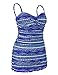 Hilor Women's One Piece Swimsuits Tummy Control Swimwear Ruffle Swimdress with Built in Swim Brief