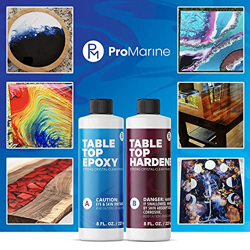 Promise Epoxy Clear Table Top Epoxy Resin (16Ounce Kit) UV