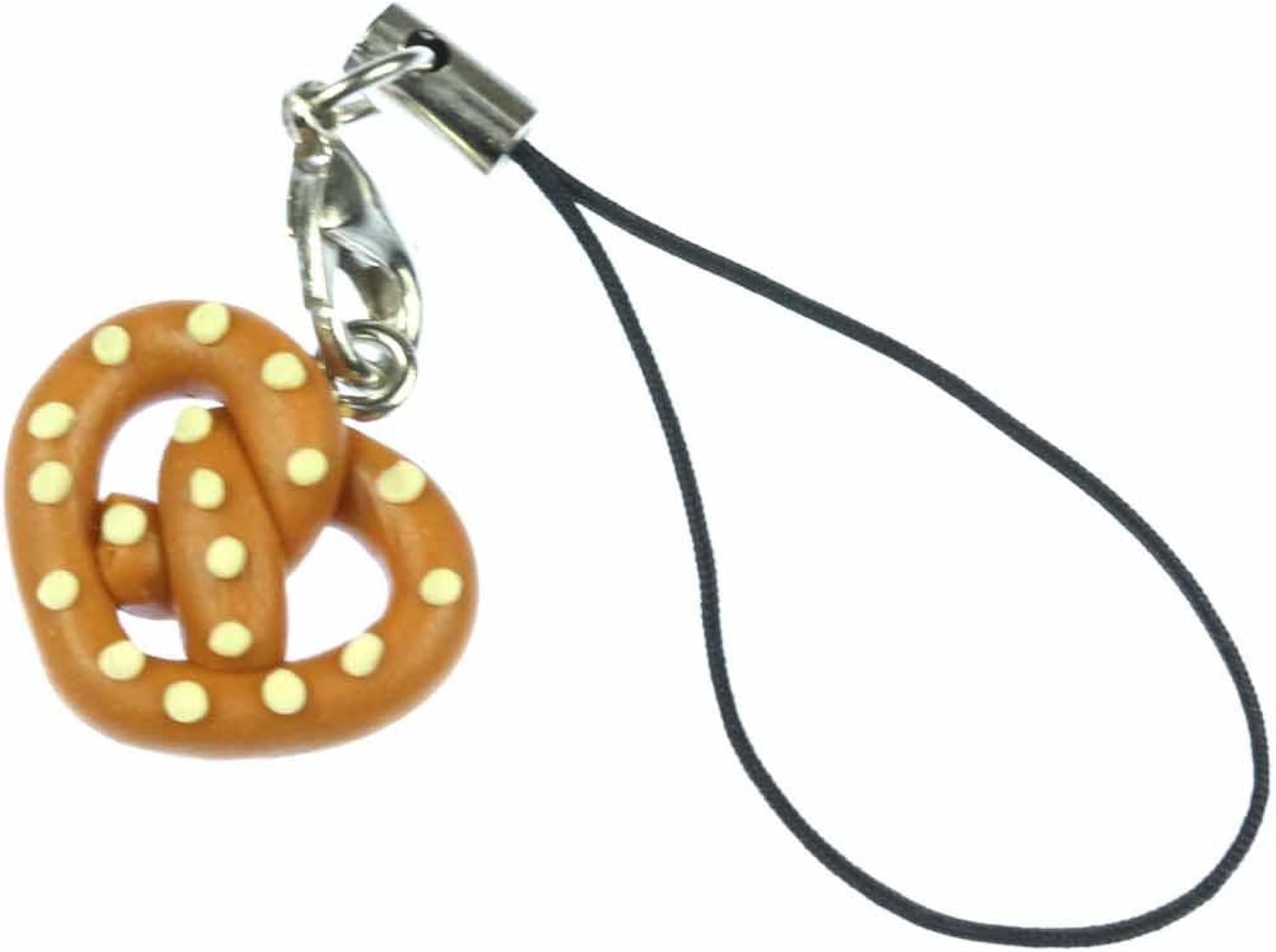 Miniblings Pretzel Mobile Cell Phone Charm Pendant Munich Bun Baker Oktoberfest Salt, multicolored, 18mm