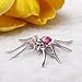 Pink Dazzling Spider Clip Pin Brooch w/ Rhinestone