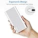 Portable Charger MOPO 10000mAh Li-Polymer Power Bank with Type-C/USB-A to Micro, Quick Charge 3.0 Output Slim&Light High-Speed External Battery for iPhone, iPad, Samsung, Android Phones, etc. (Silver)