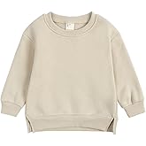 LNICAER Toddler Kids Baby Boys Girls Crewneck Pullover Sweatshirt Fleece Solid Color Coat Warm Fall Winter Clothes