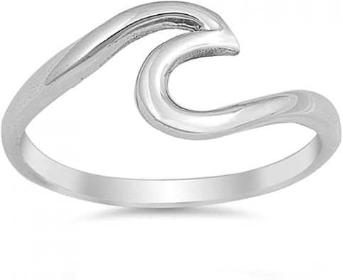 Sterlingsilber Wellen Ring