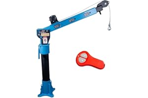 Pismire 1T New Folding Truck-Mounted Bed Crane Quick Removal Design Hoist Lift Pickup with Electric Winch 5000 lb 12V, Painted Steel 2200 Ib Pickup Truck Jib Cranes 360 Swivel Truck Crane