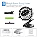 FYLINA USB Fan Mini Clip On Desk Fans Rechargeable and 2600mAh Battery Powered for Baby Stroller, Metal Design and 4.9ft USB Cable (Enhanced Airflow, Lower Noise, Black)