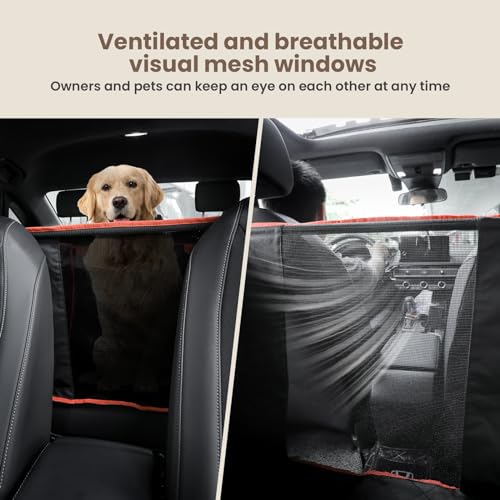 Pecute Car Seat for Large Dog, Pet Car Seat Protector with Safety Belt Extra Space, Waterproof Car Seat Cover Suitable for Back Seats