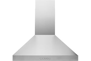 Hauslane Wall Mount Range Hood 30 Inch, Pro Model, Stainless Steel Range Hood, Strong Suction, Changeable LED Lamps, 6” Duct or Ductless, Kitchen Hood Vent, Stove Hood Vent