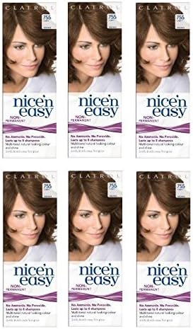Clairol Nice N' Easy Hair Color #755, Light Brown (Pack of 6) Uk Loving Care + FREE LA Cross Manicure 74858