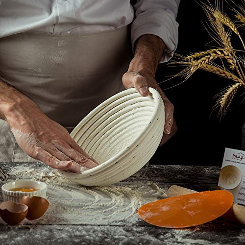 9 Inch Round + Dough Scraper Bread Proofing Basket SUGUS HOUSE Brotform Bread Dough