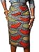 Joeoy Women's High Waist Vintage Printed Midi Pencil Skirt-L