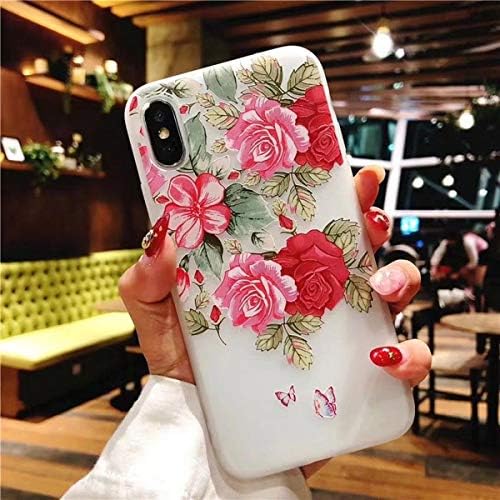 Compatible with iPhone Xs MAX Case for Girls, Floral Flower Cute Case Ultra-Thin Slim Soft TPU Silicone Cover Phone case for iPhone Xs MAX(Flower D)