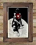 Erotic Art, Female figure art, Erotic print, heart artwork, black and white wall art, sexy art