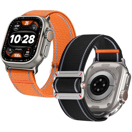 Fullmosa Nylon Strap For Apple Watch | Wristbands For Ultra1/2/3 SE1/2/3 Series 11 10 9 8 7 6 5 4,Elastic Loop Sports Adjustable and Ventilated