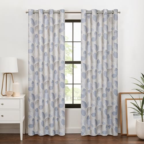Eclipse 100% Blackout Curtain, Larissa Leaf Grommet