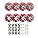 Rollerex VXT500 Inline Skate Wheels – 8-Pack with Bearings, Spacers and Washers - Durable Replacement Roller Blade Wheels for Indoor & Outdoor Skating (80mm, Rocket Red)
