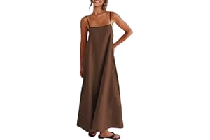 Shy Velvet Women's 2025 Summer/Fall Linen Maxi Dress Contrast Spaghetti Strap Dress Backless Casual Party Slip Dresses