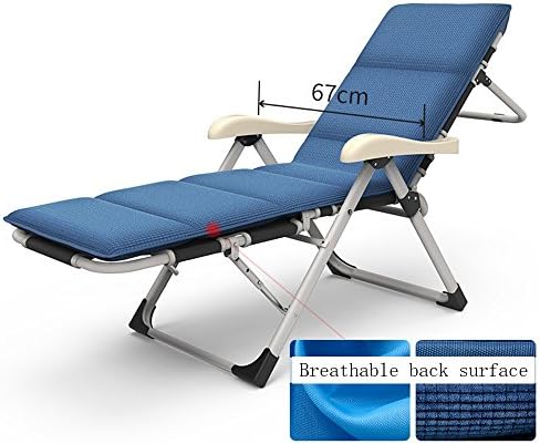 Loungers DUO Home folding chair Lounge chair Beach chair Siesta bed armchair 7-speed adjustment back (Color : B)