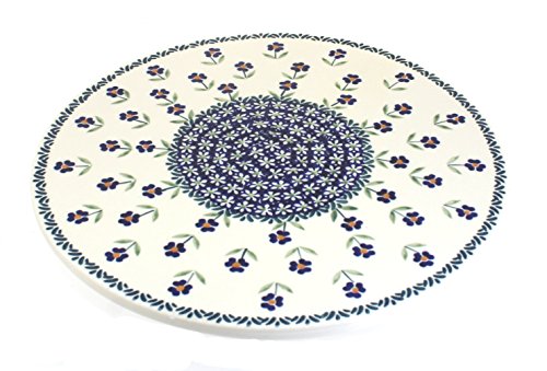 Click Here to See More Images Blue Rose Polish Pottery Blue Daisy Round Cutting Board