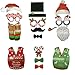 2020 Christmas Party Photo Booth DIY Props On A Stick Kit,Pack of 47 Pcs,Selfie Prop for New Year