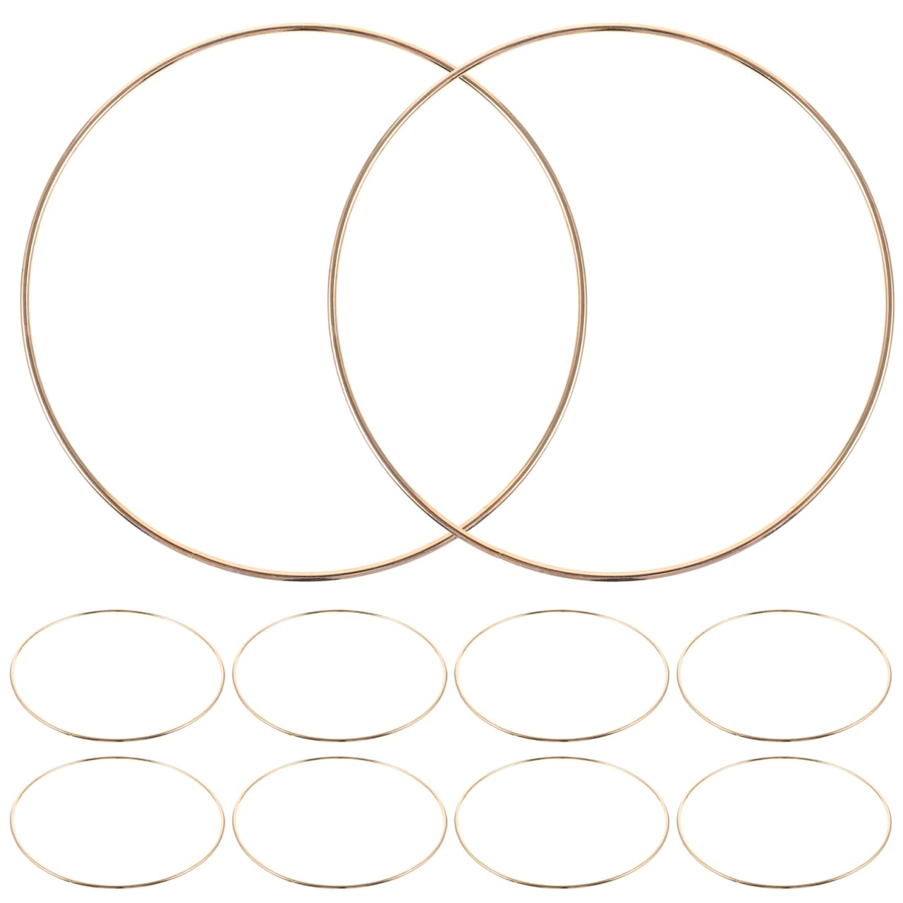 NUOBESTY 10pcs Golden Rings Metal Hoops for DIY Craft Dream Catcher Wreath Macrame Making Supplies 15cm