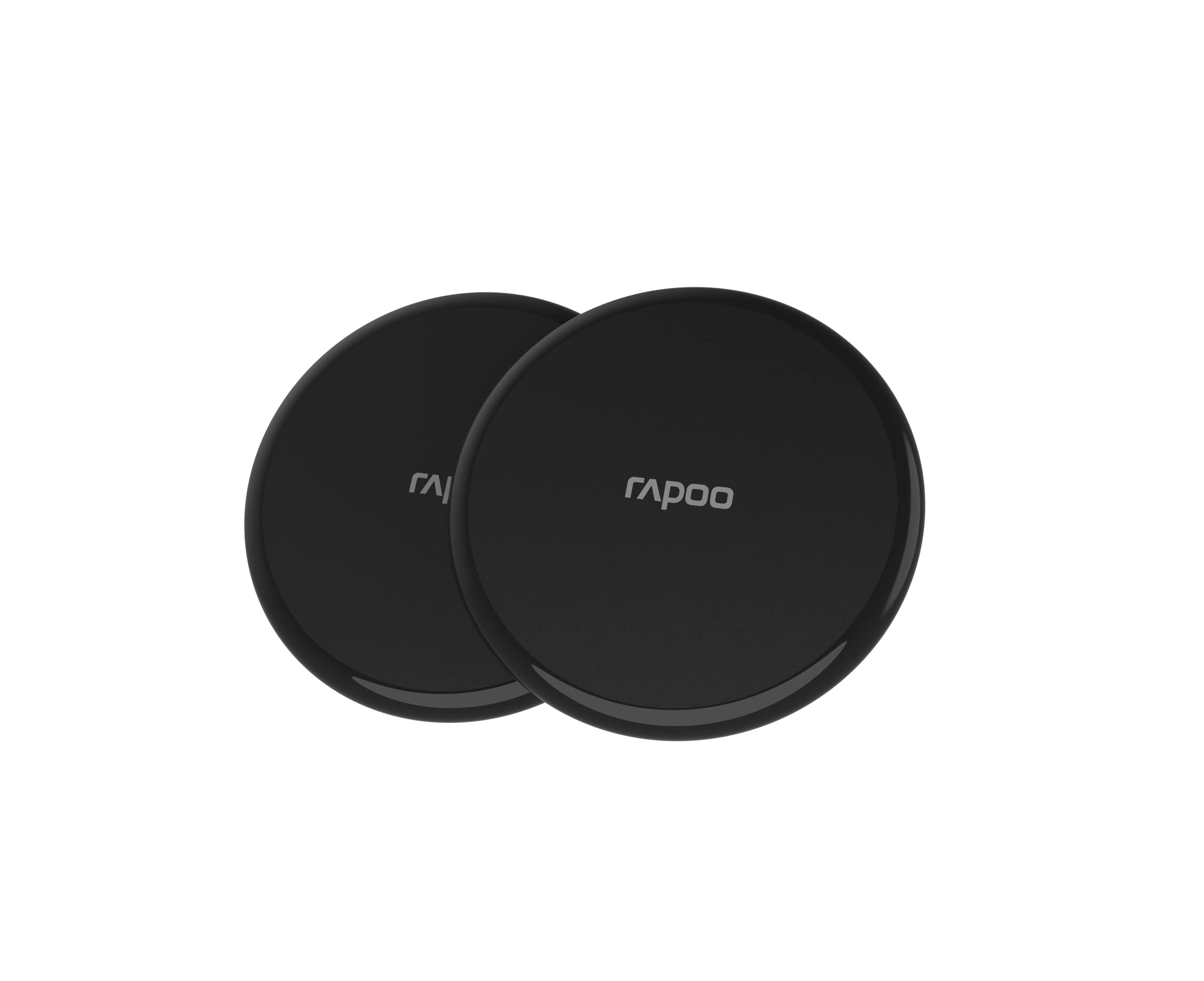 Rapoo XC105 Twin Pack Wireless Induction Charger for Smartphone, Charger for iOS and Android (e.g. iPhone, AirPod, Samsung), Flat Qi Charging, Fast Charging, Overcharge Protection, Black