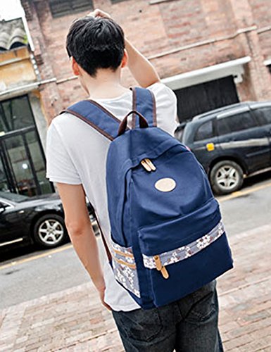 Mygreen Casual Style Canvas Backpack/School Bag/Travel Daypack Dark Blue