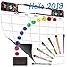 Magnetic Calendar for Refrigerator, Dry Erase Calendar, Large Magnetic White Board Monthly Planner, Stain Resistant Whiteboard Calendar-Grocery List Organizer with 7 Fine Tip Markers-17.5''x 13.5''