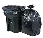 Plasticplace 95 Gal Trash bags, Black, 2 Mil, 61x68, 25 Bags per Case