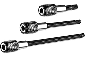 Bestgle 3 Pcs 1/4 Inch Hex Shank Quick Release Magnetic Screwdriver Bit Holder Extension Set for Screws, Nuts, and Any Drill 
