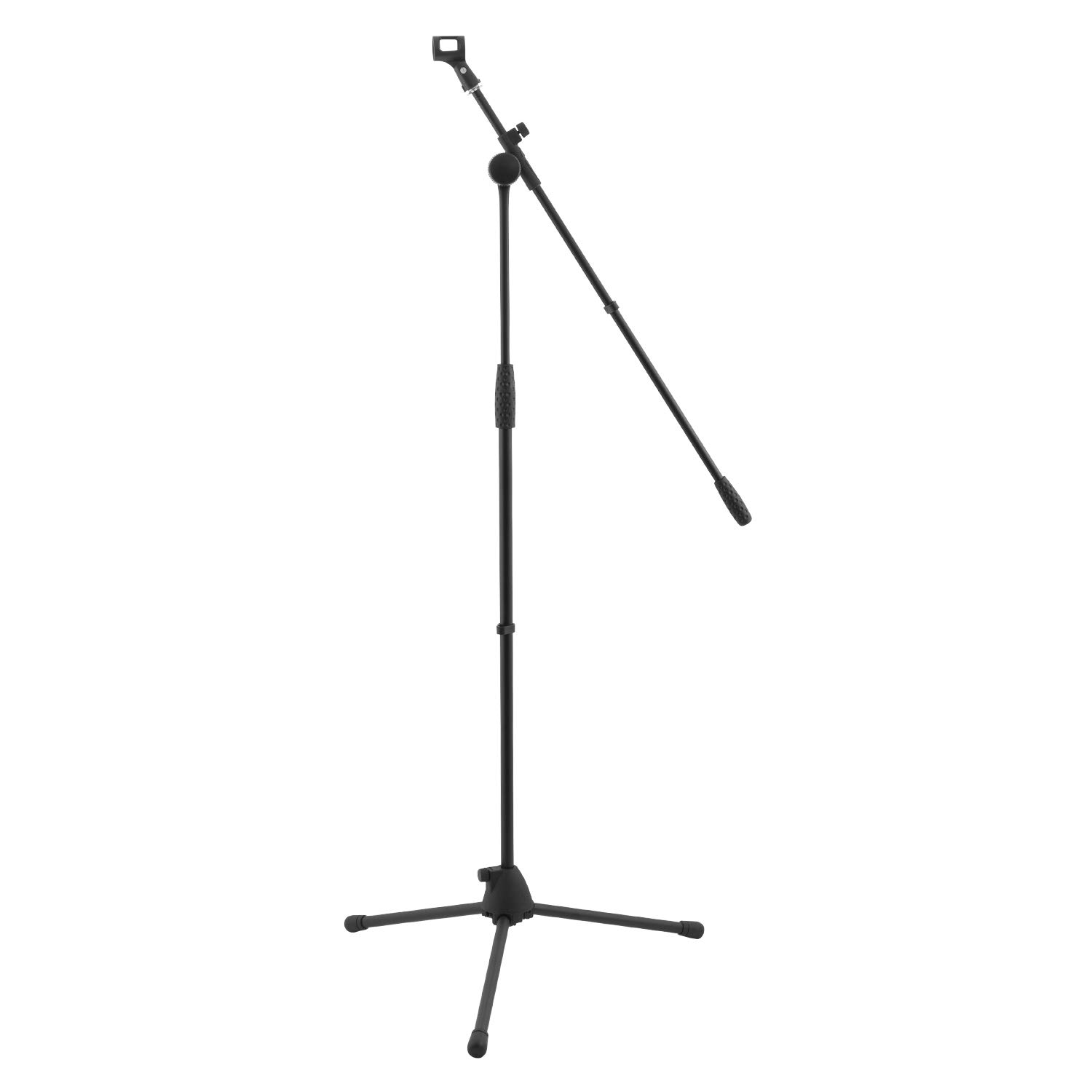 World Rhythm Boom Microphone Stand and Mic Clip - Height Adjustable Mic Stand with Tripod Base and Microphone Clip