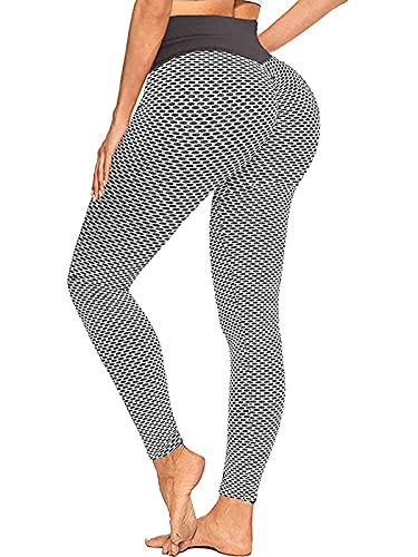 POWERASIA High Waisted Yoga Pants for Women, Tummy Control Ruched Butt Lifting Workout Scrunch Leggings Booty Tights