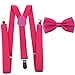 habibee Suspender and Bow Tie Set for Men Adjustable Braces with Y Back, Diverse Colors, Strong Clips