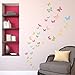 DECOWALL DW-1408 Patterned Butterflies Kids Wall Stickers Wall Decals Peel and Stick Removable Wall Stickers for Kids Nursery Bedroom Living Room d?cor