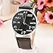 Sourts Lover Girl Artificial Leather Band Math Formula Dial Wrist Quartz Analog Watch 24cm (Black 3)
