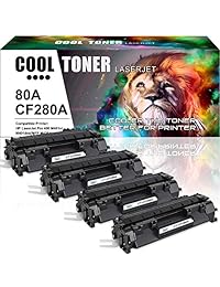 Enfriar la sustitución del cartucho de Toner Toner Compatible para HP 80A CF280A 80 X CF280X para HP Laserjet Pro 400 M401A M401D M401N M401DN M401DNE M401DW, Laserjet Pro 400 M425DN MFP Laser tinta impresora negro-4PK