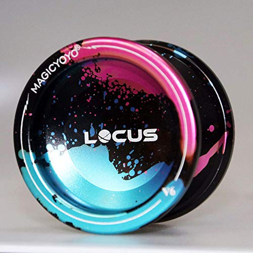 YOSTAR Professional Responsive Yoyo for Kids MAGICYOYO V6 Locus, Metal Yoyo for Beginner, Replacement Unresponsive Ball Bearing + Removal Bearing Tool + Bag + 5 Yoyo Strings (Black Blue Pink)