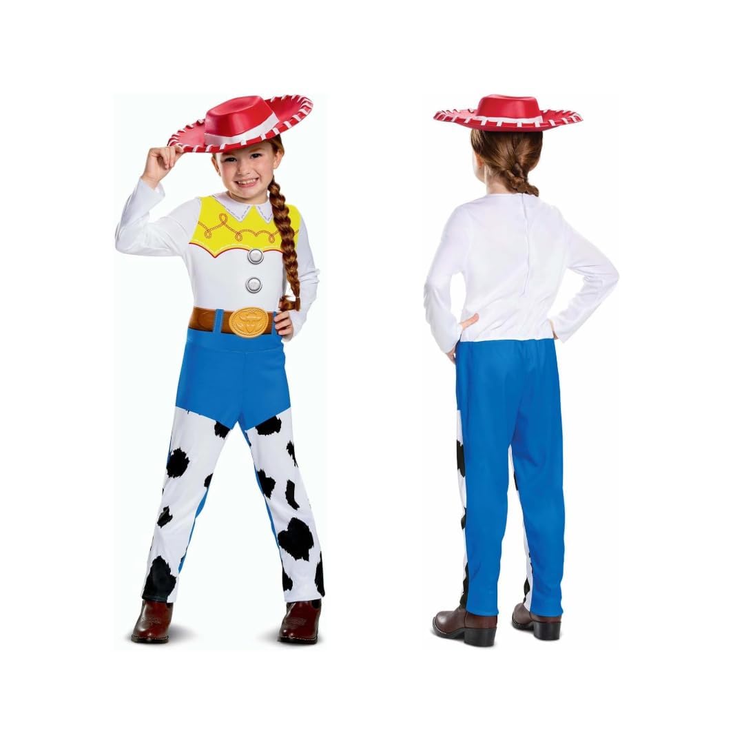 Disney Official Classic Jessie Toy Story Costume for Kids, Cowgirl Fancy Dress Outfit Toy Story Jessie Cow Girl Outfit, World Book Day Costumes for Girls M