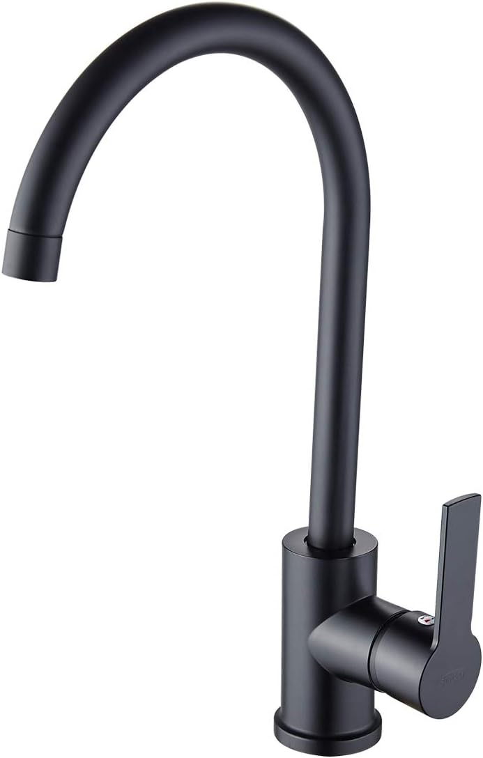 SOQO Kitchen Sink Mixer Tap,Pull Down Sprayer Kitchen Basin Sink Mixer Tap Modern Kitchen Faucet (360° Rotation Black Kitchen Tap)