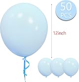 HYKJNBW Pastel Blue Balloons 50 Pack 12 Inch Thick Latex Party Decorations view 2