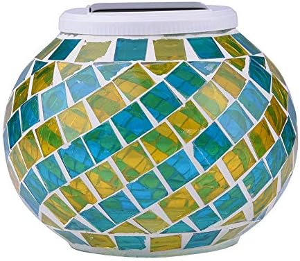 Color Changing Solar Powered Glass Ball Led Garden Lights, Rechargeable Solar Table Lights, Outdoor Waterproof Solar Night Lights Bright Lawn Lamps for Decorations, Ideal Gifts(Y&B Phantom)